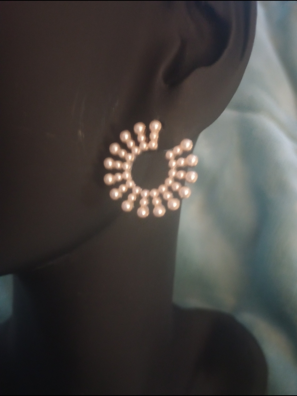 Plunder Faux Pearl Radiant Hoop Earrings